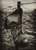 Boot on a fence